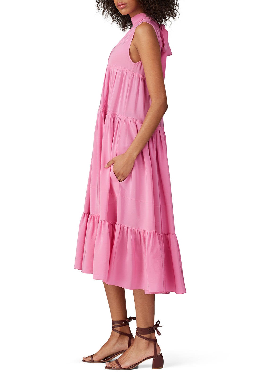 Pink Tie Neck Dress by Rochas 1