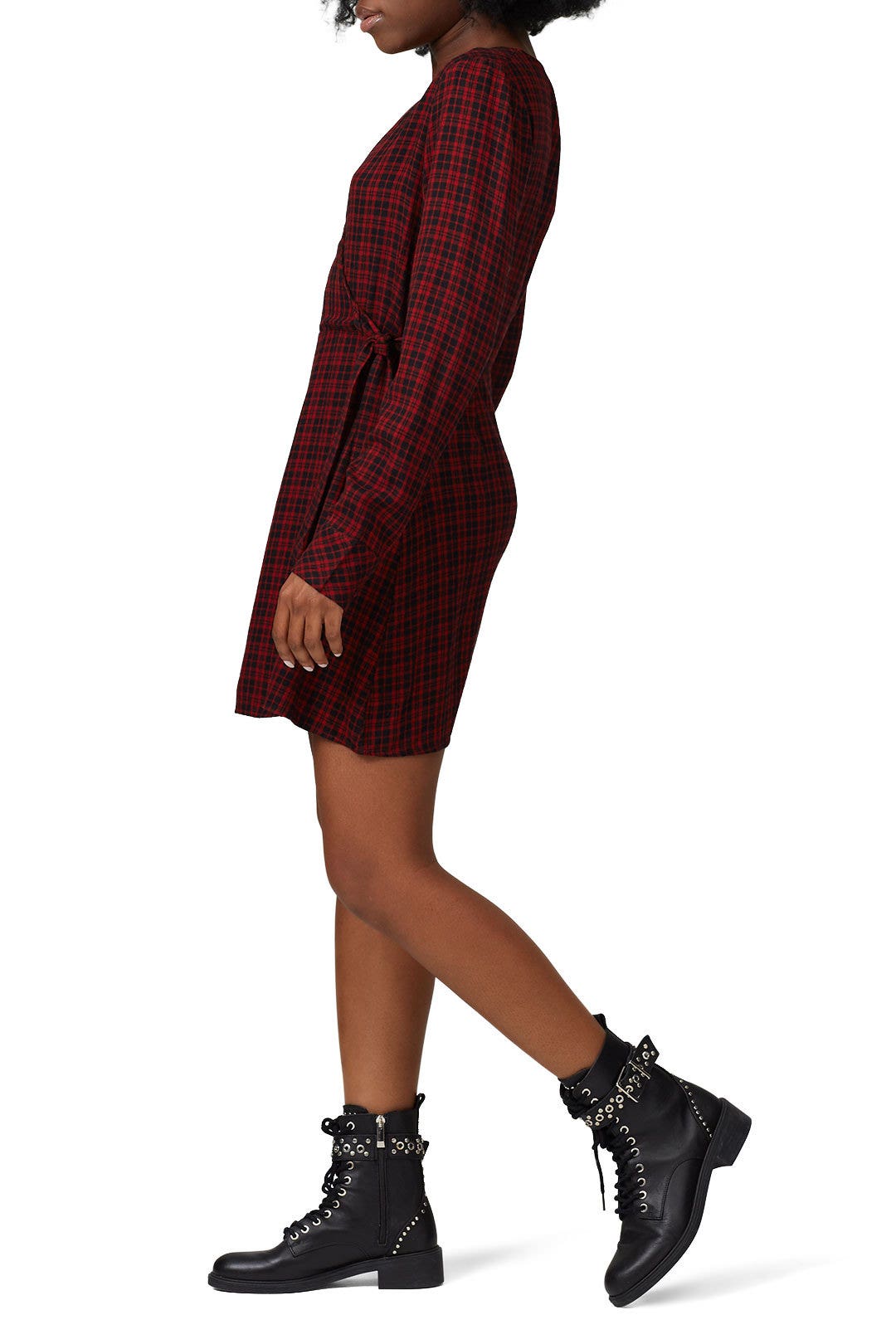 strapless open back dress Portland Plaid Red Women's Dress – Classic Whimsy main image 0
