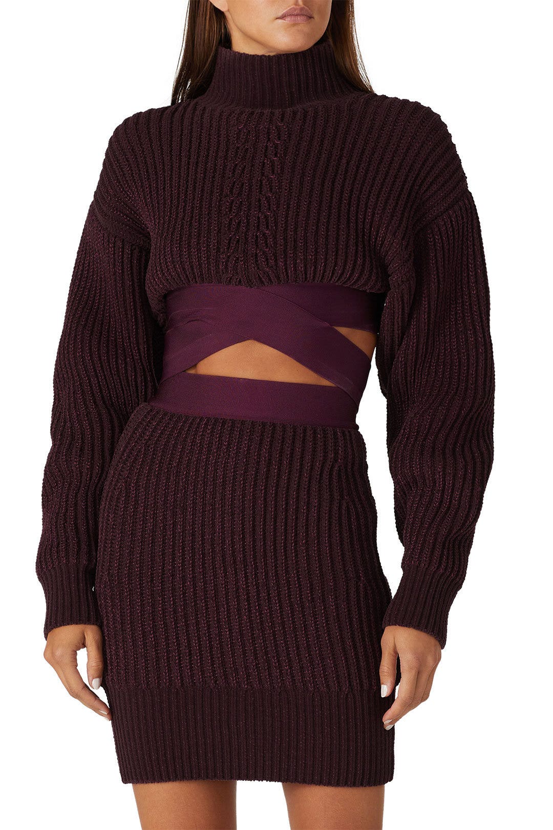 Red Chunky Crop Top by Hervé Léger 1