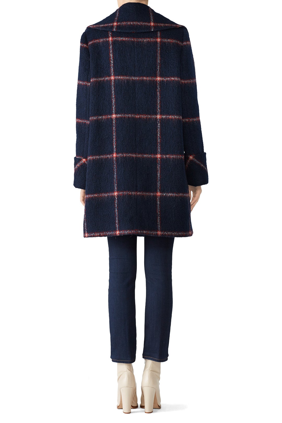Navy Plaid Coat by KENDALL + KYLIE 2