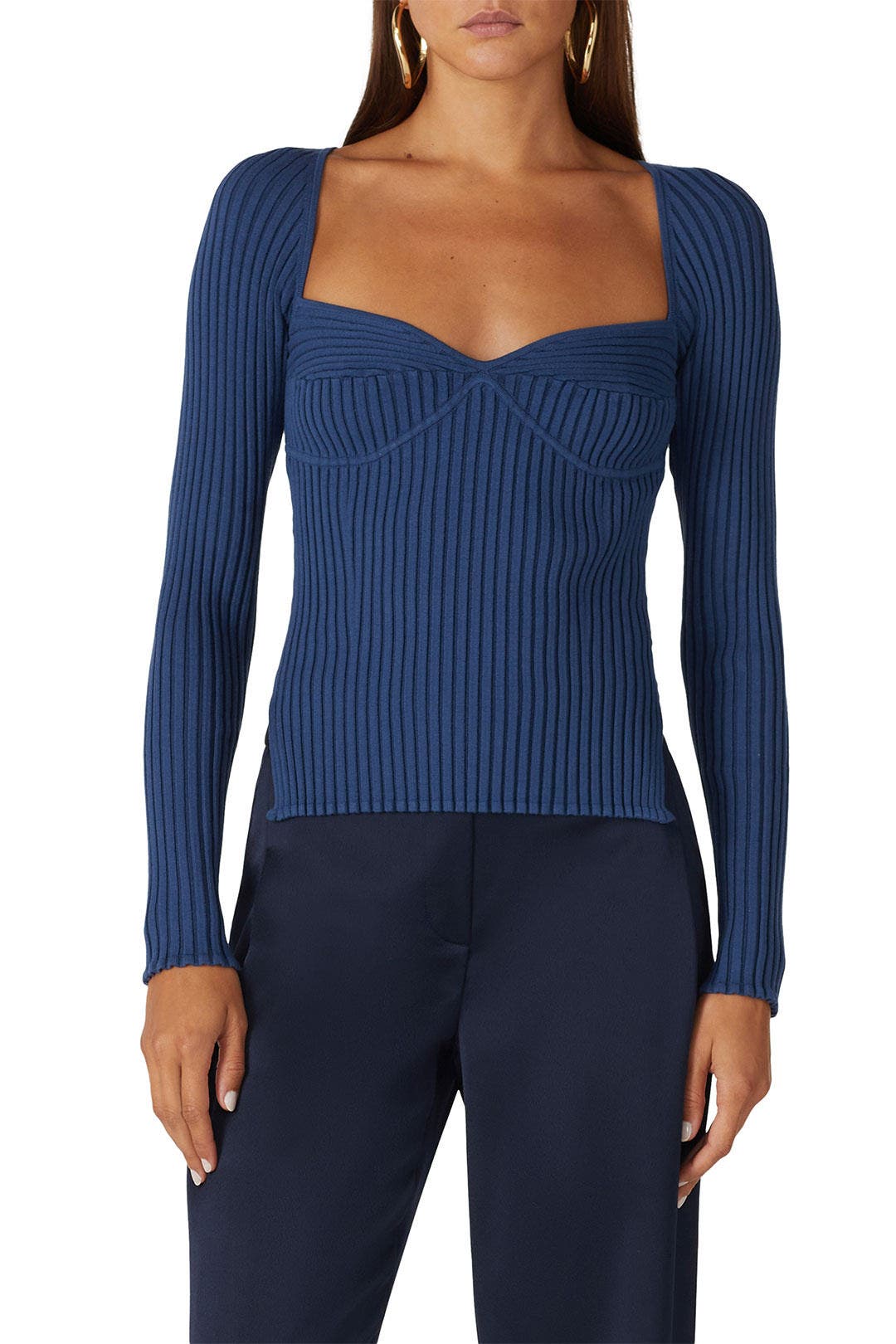 Sammy Ribbed Bustier Sweater by SIMKHAI | Rent the Runway