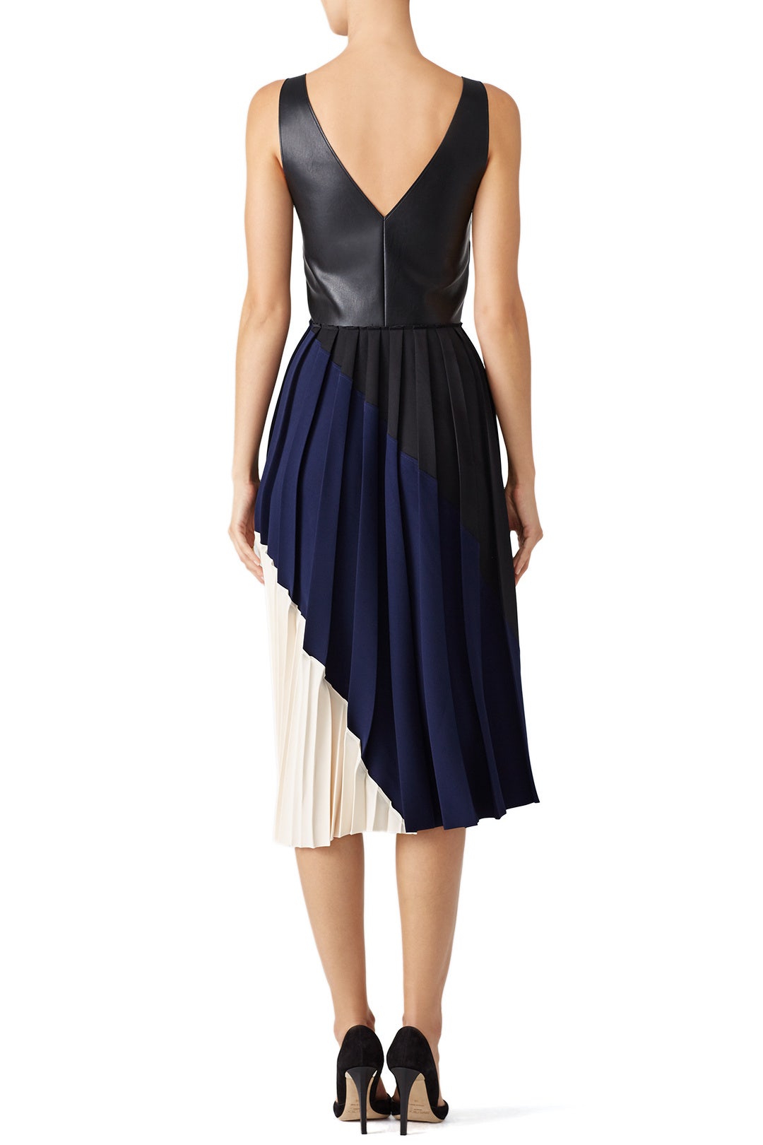 Colorblock Pleated Dress by Cedric Charlier 1