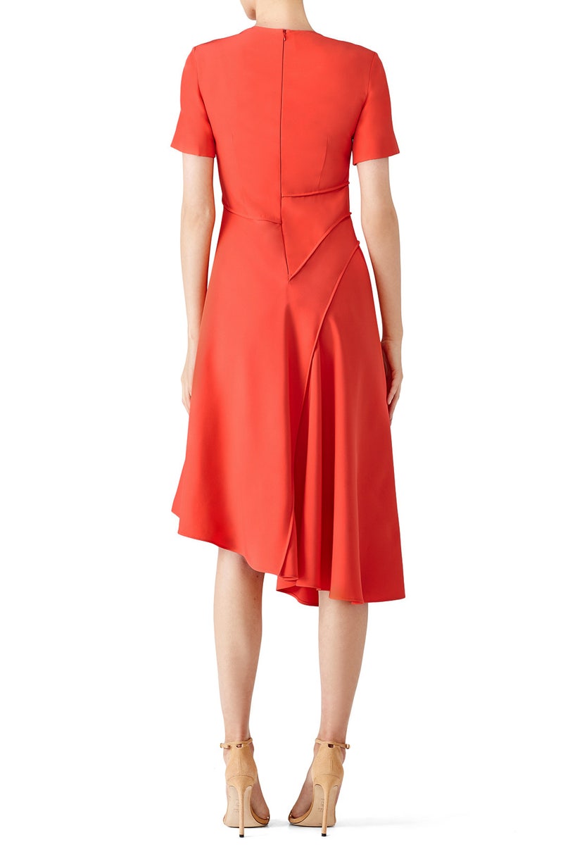 2330 Red Asymmetrical Dress