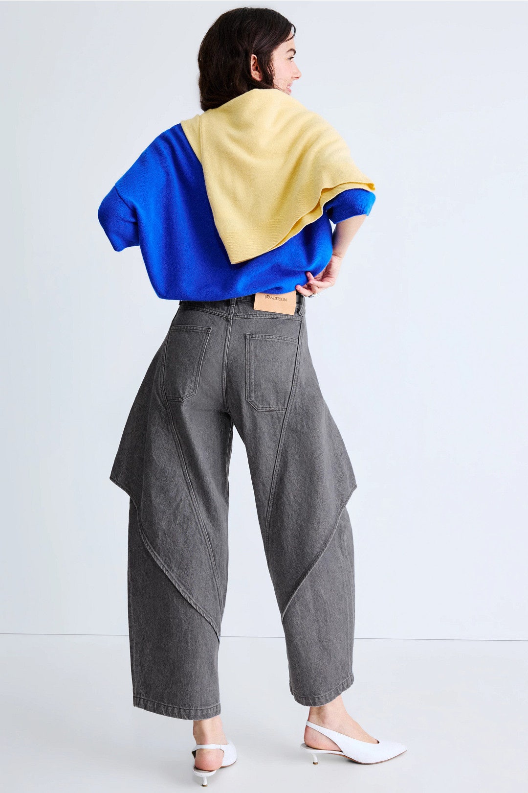 Grey Cropped Sculptural Jeans by JW Anderson 2