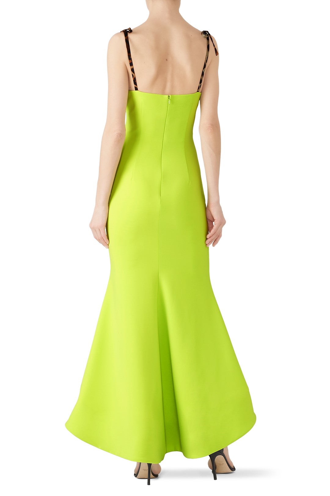 Leopard Ties Green Sheath by Christian Siriano 1