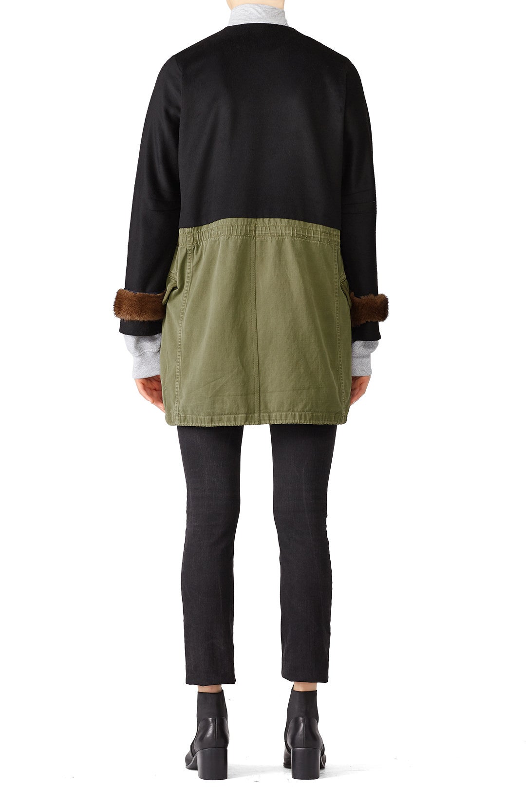 Two Tone Faux Fur Sweater Coat by Harvey Faircloth 1