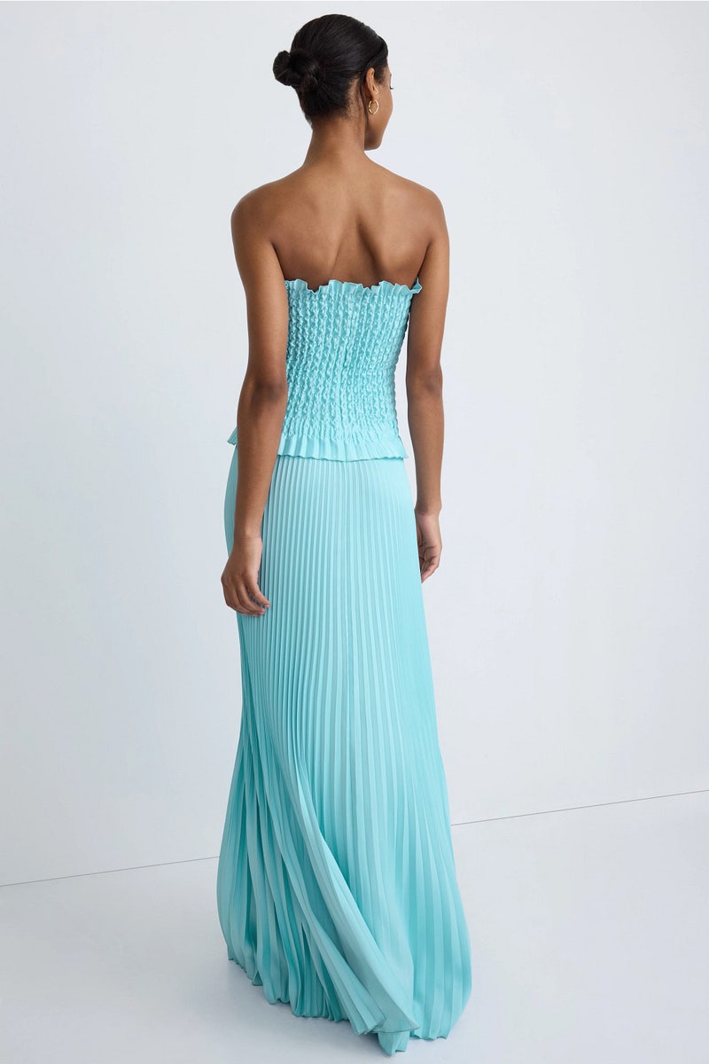 afrm long-sleeve off-the-shoulder mesh maxi dress Nettie Long Sleeve Mesh Maxi Dress