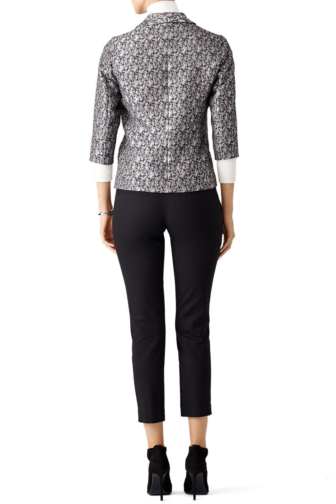 Silver Jacquard Blazer by Paper Crown 1