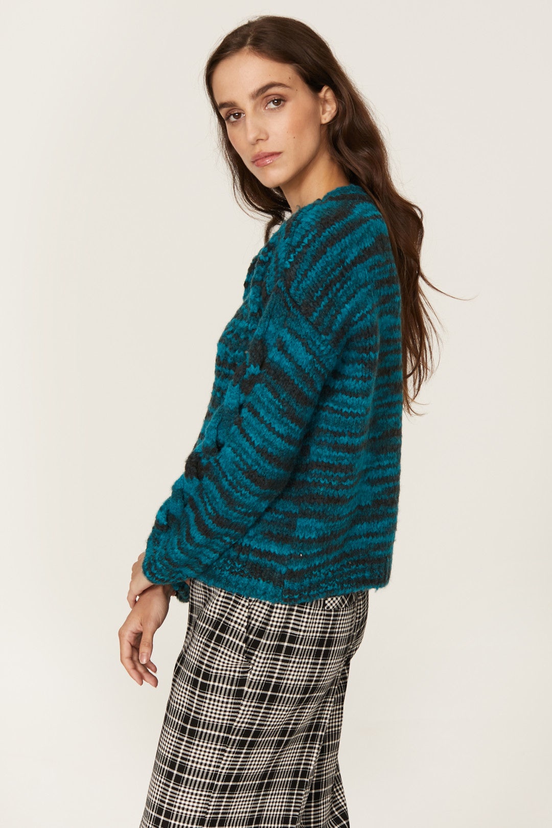Stripe Cable Knit Sweater by sita murt 2