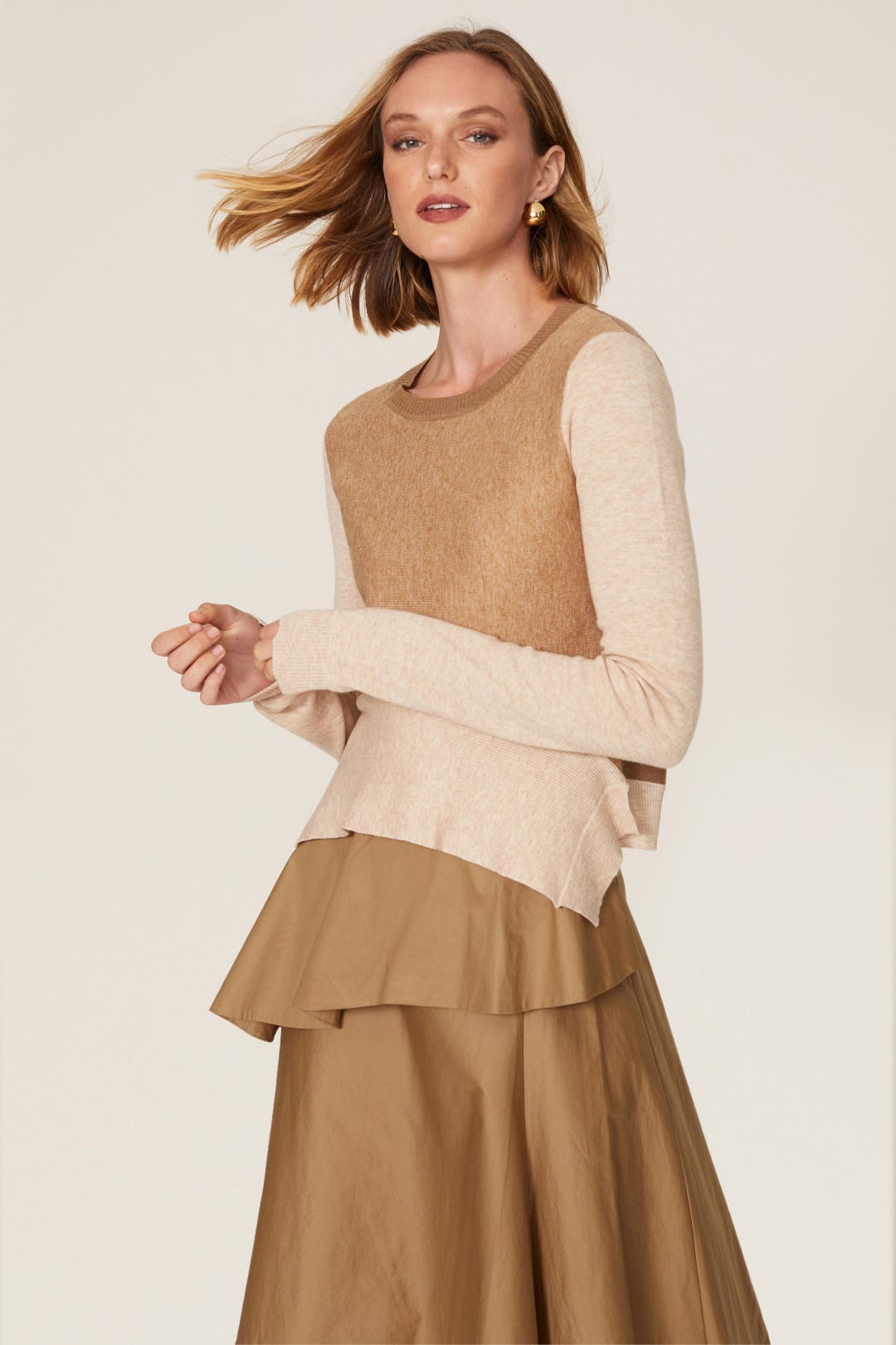 正規品　COLOR BLOCK TIERED CAMI OP Colorblock Peplum Sweater by TOME x RTR | Rent the Runway