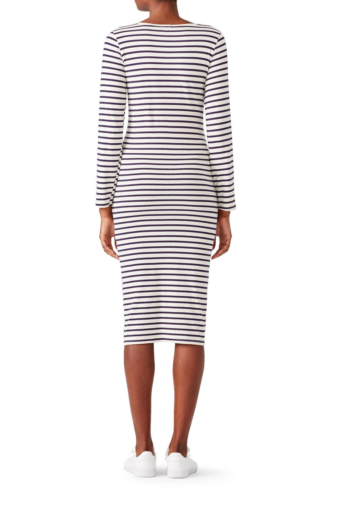 Stripe Sleeve Maternity Dress by MONROW 1