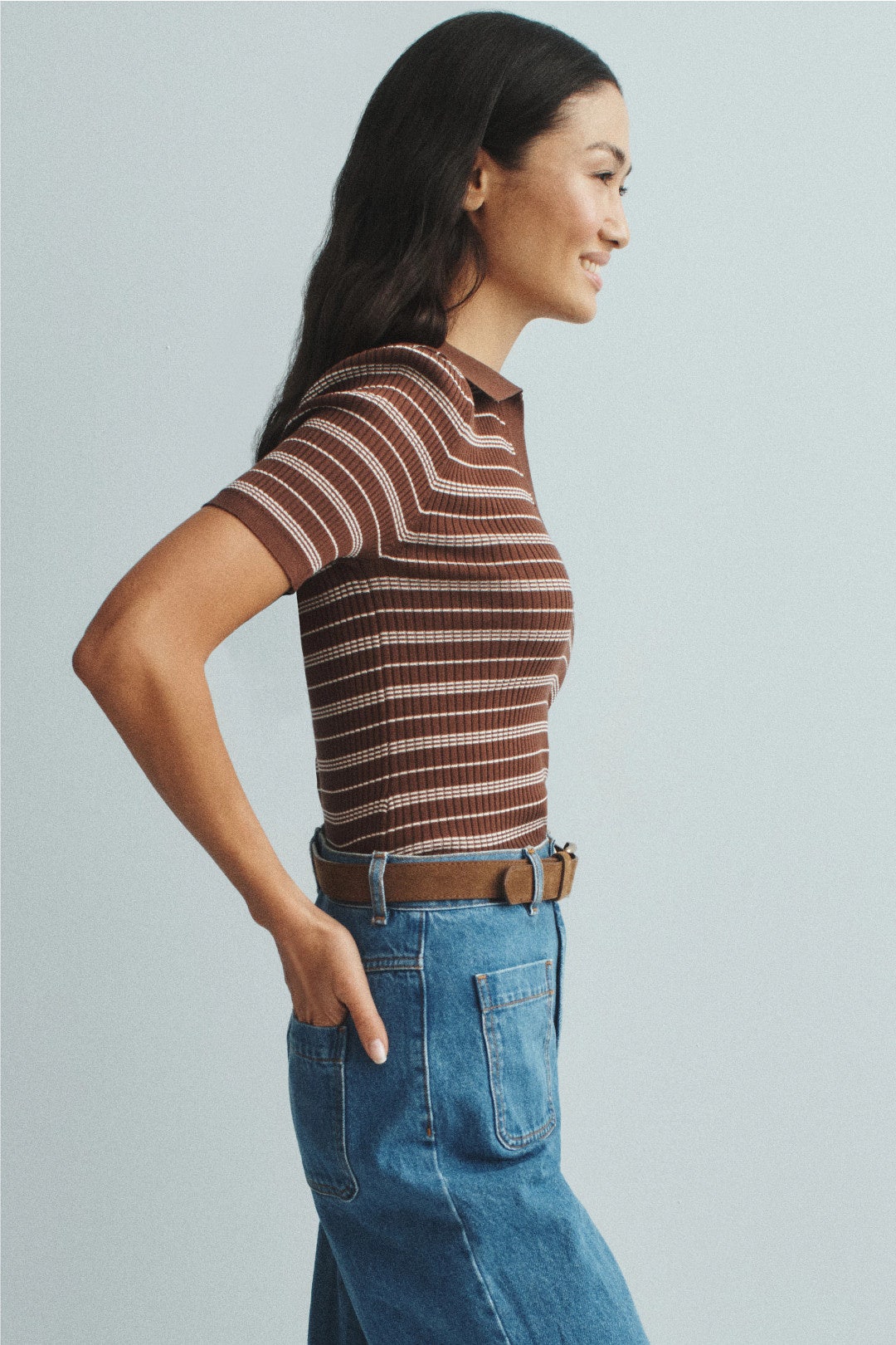 Striped Knit Polo Shirt by Sandro 2