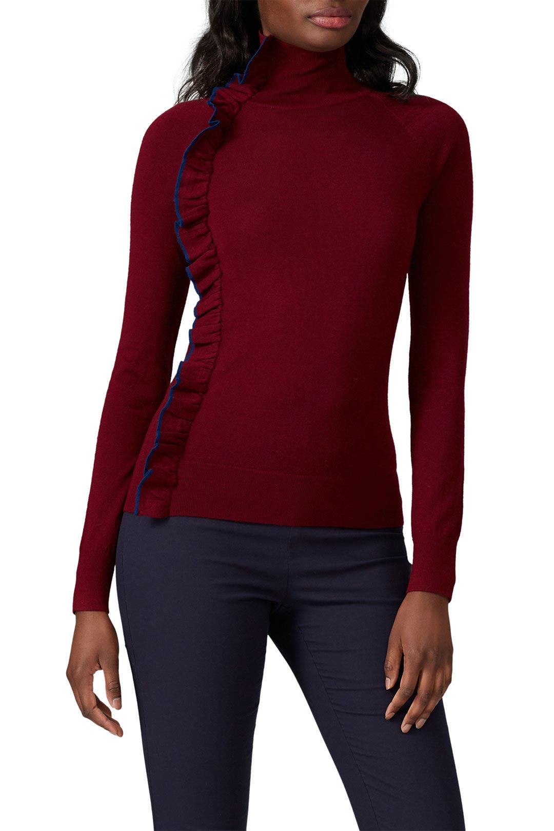 Red Ruffle Turtleneck by Victoria Victoria Beckham 1