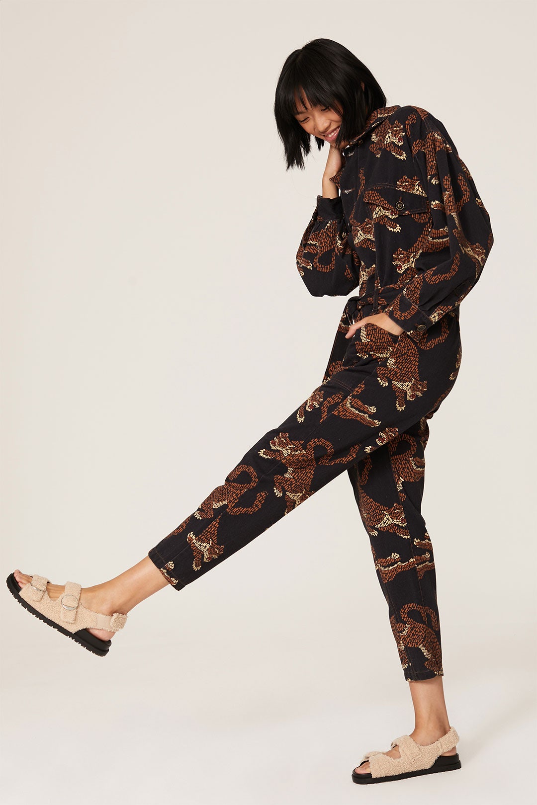 Belted Leopard Jumpsuit by FARM Rio 1