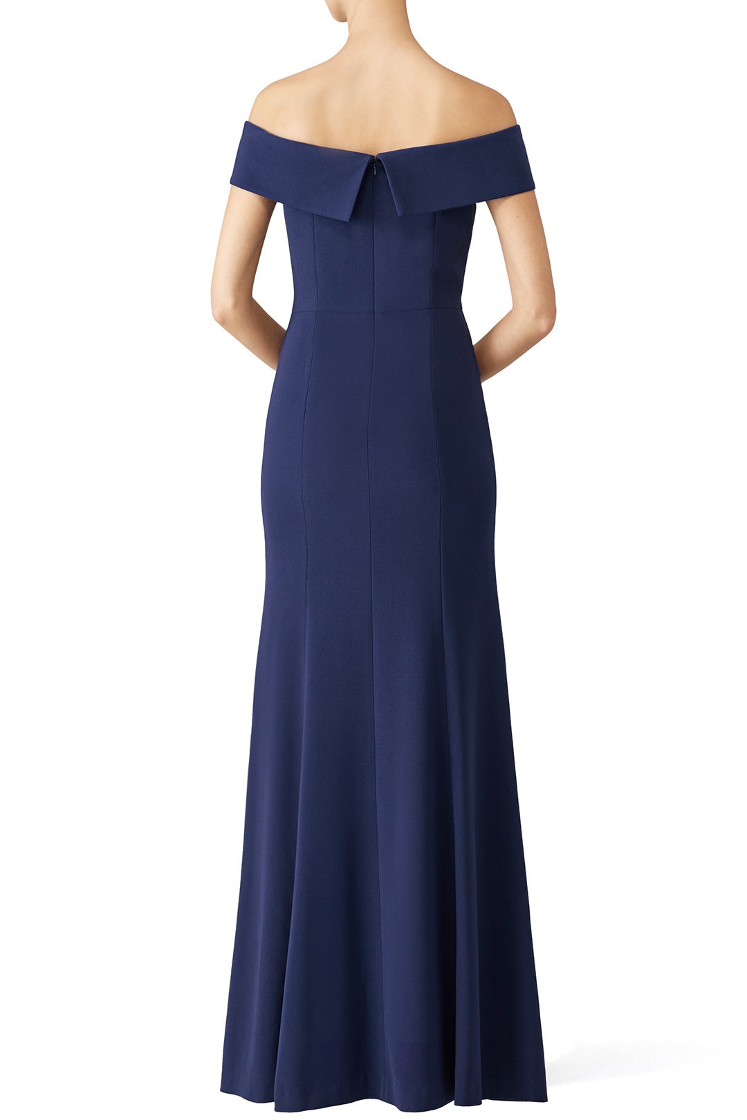 Navy Off Shoulder Gown by Laundry by Shelli Segal 1