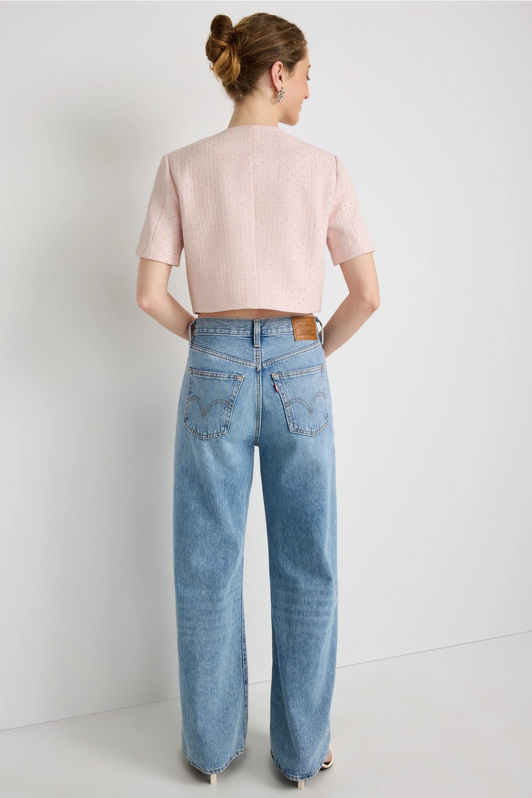 Short Sleeve Collarless Jacket by Maje 2