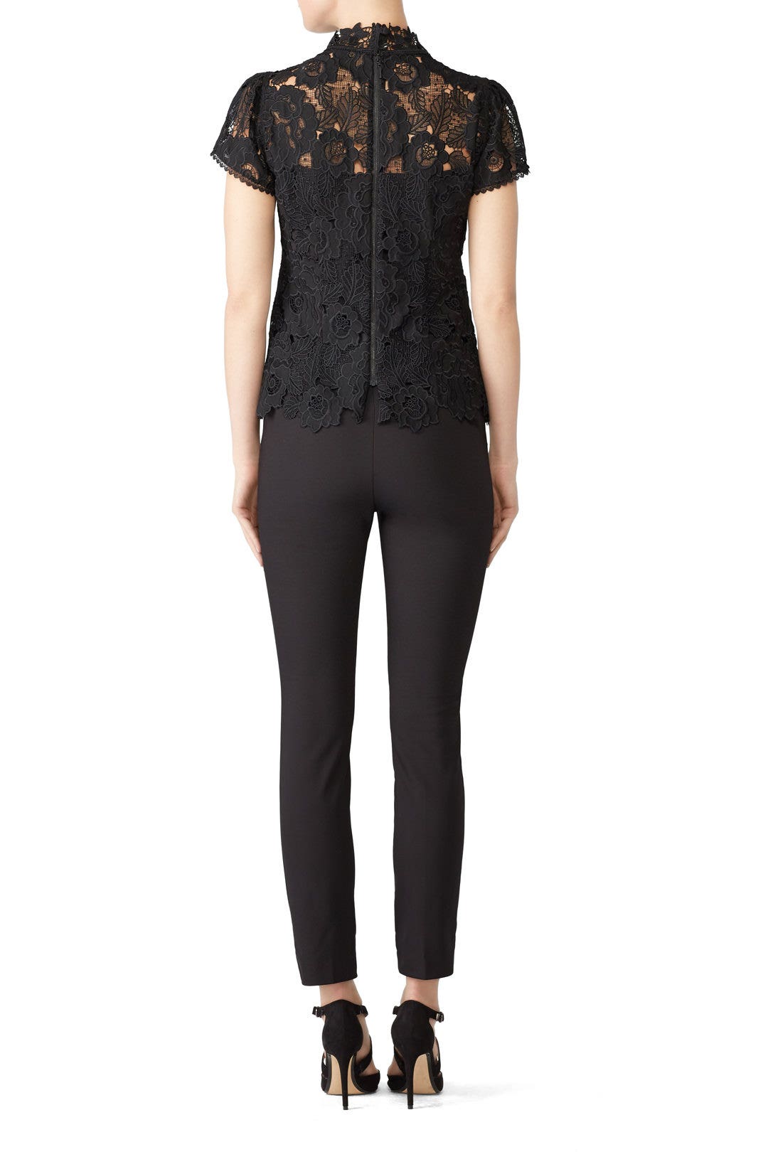 Black Lace Flower Top by Nanette Lepore 1