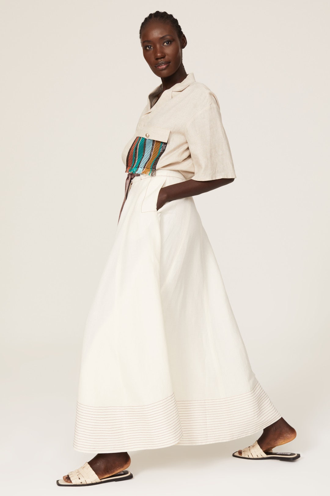 Long Belted Skirt by Benjamin Benmoyal 1