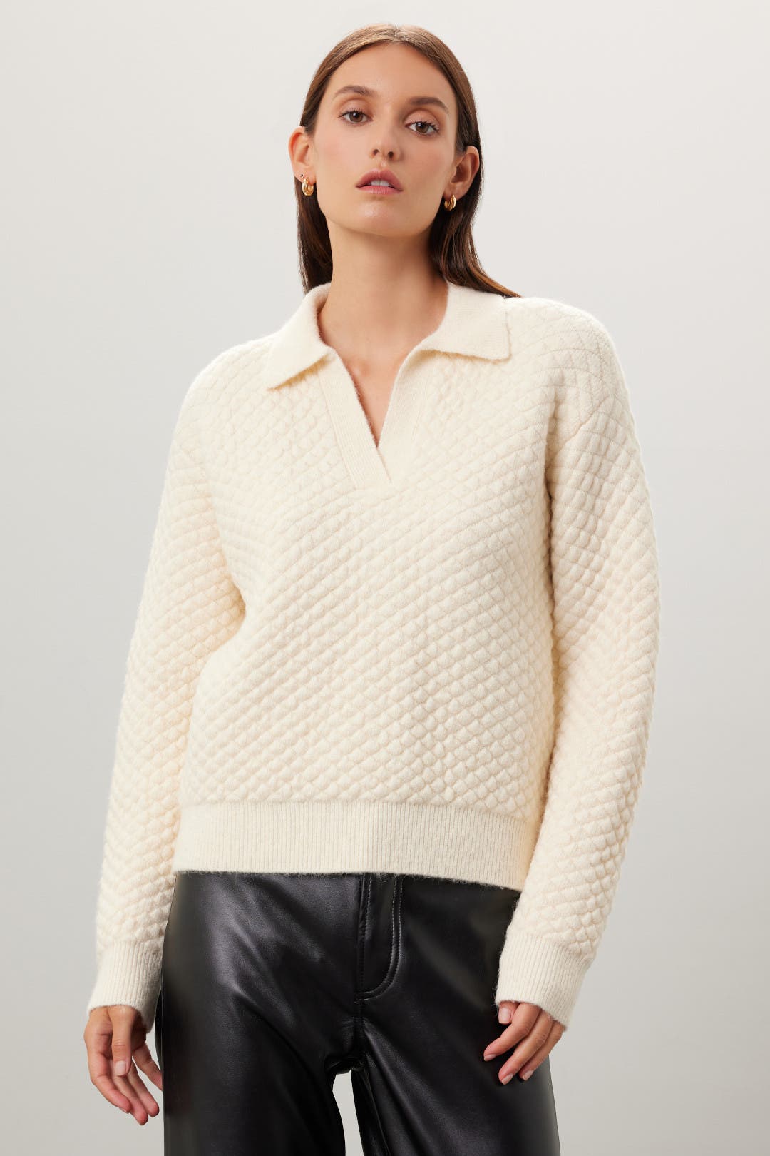 Textured V Neck Sweater by English Factory Rent the Runway