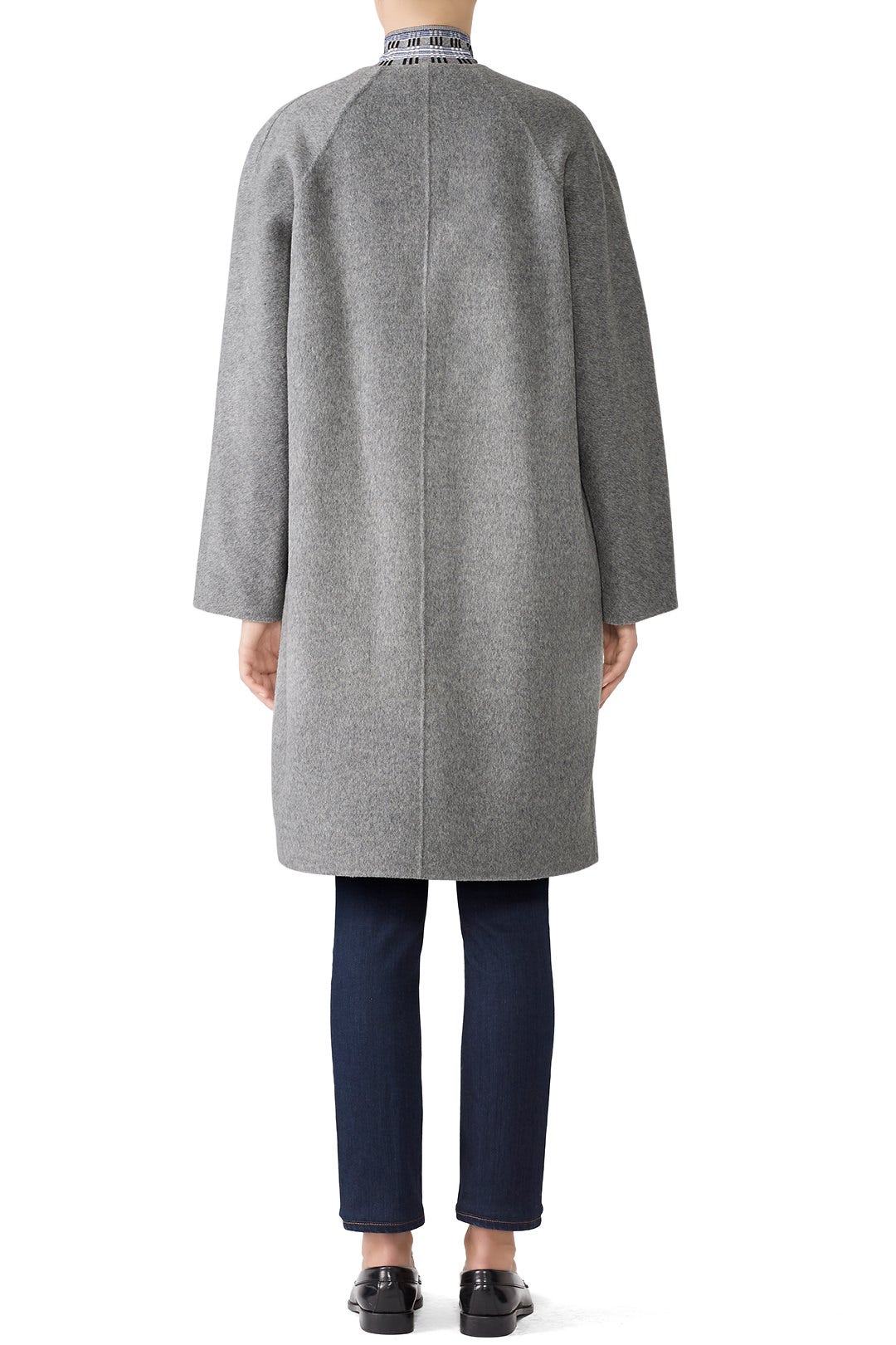 Grey Rounded Coat by Theory 1