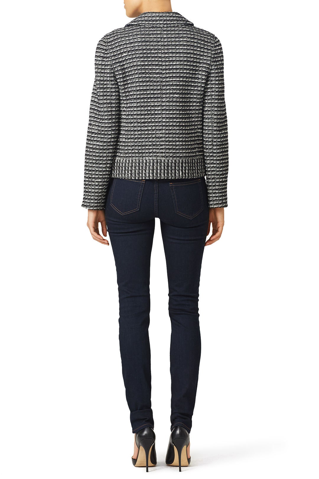 Motorcycle Stripe Tweed Jacket by Tory Burch 1