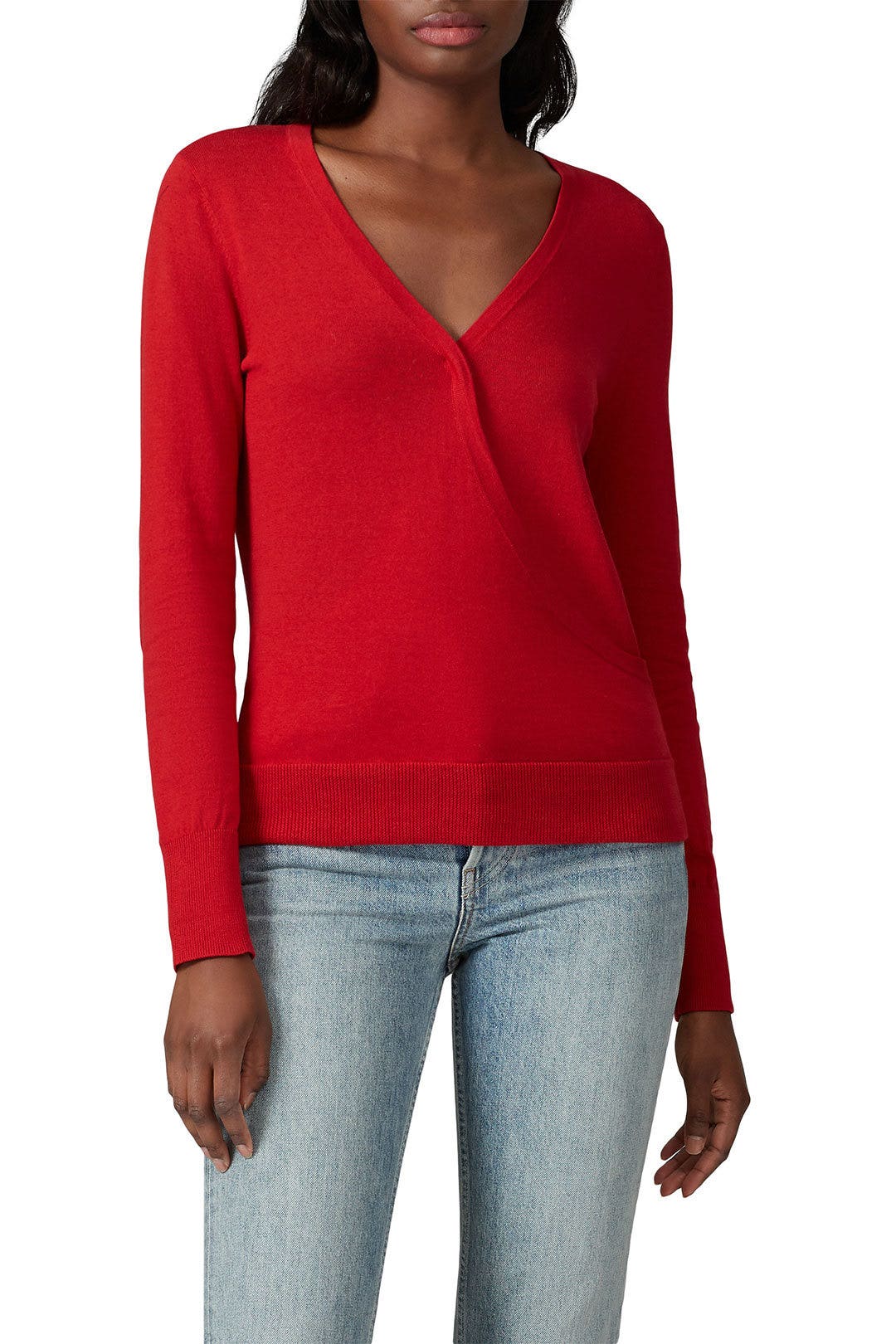 Red Surplice Sweater by Halogen 2