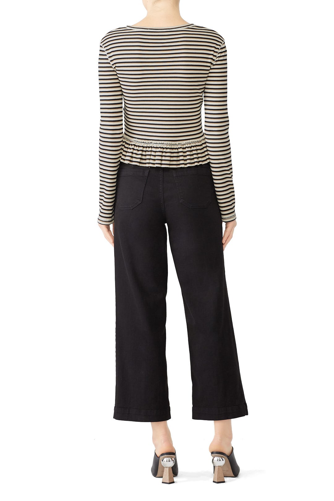 Striped Ruffle Hem Top by See by Chloé 2