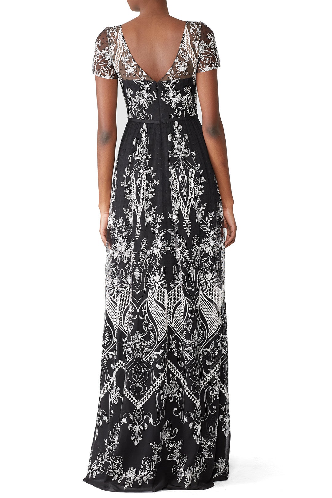 Embroidered Dotted Tulle Gown by Marchesa Notte 1