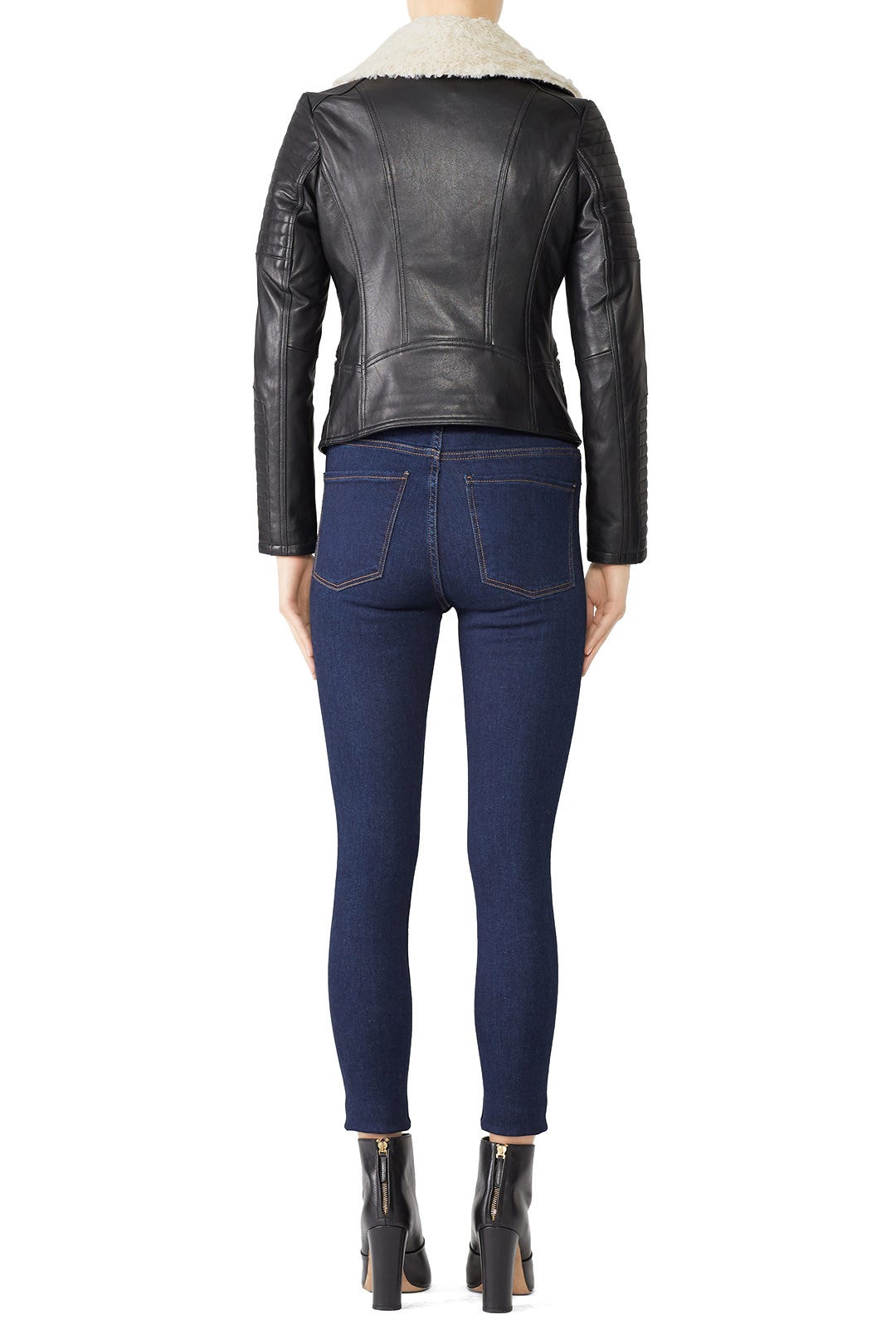 Faux Fur Collar Leather Jacket by Slate & Willow 1