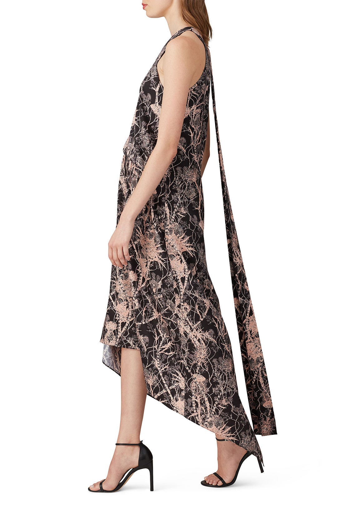 Black Printed Sleeveless Midi Dress by Cedric Charlier 1