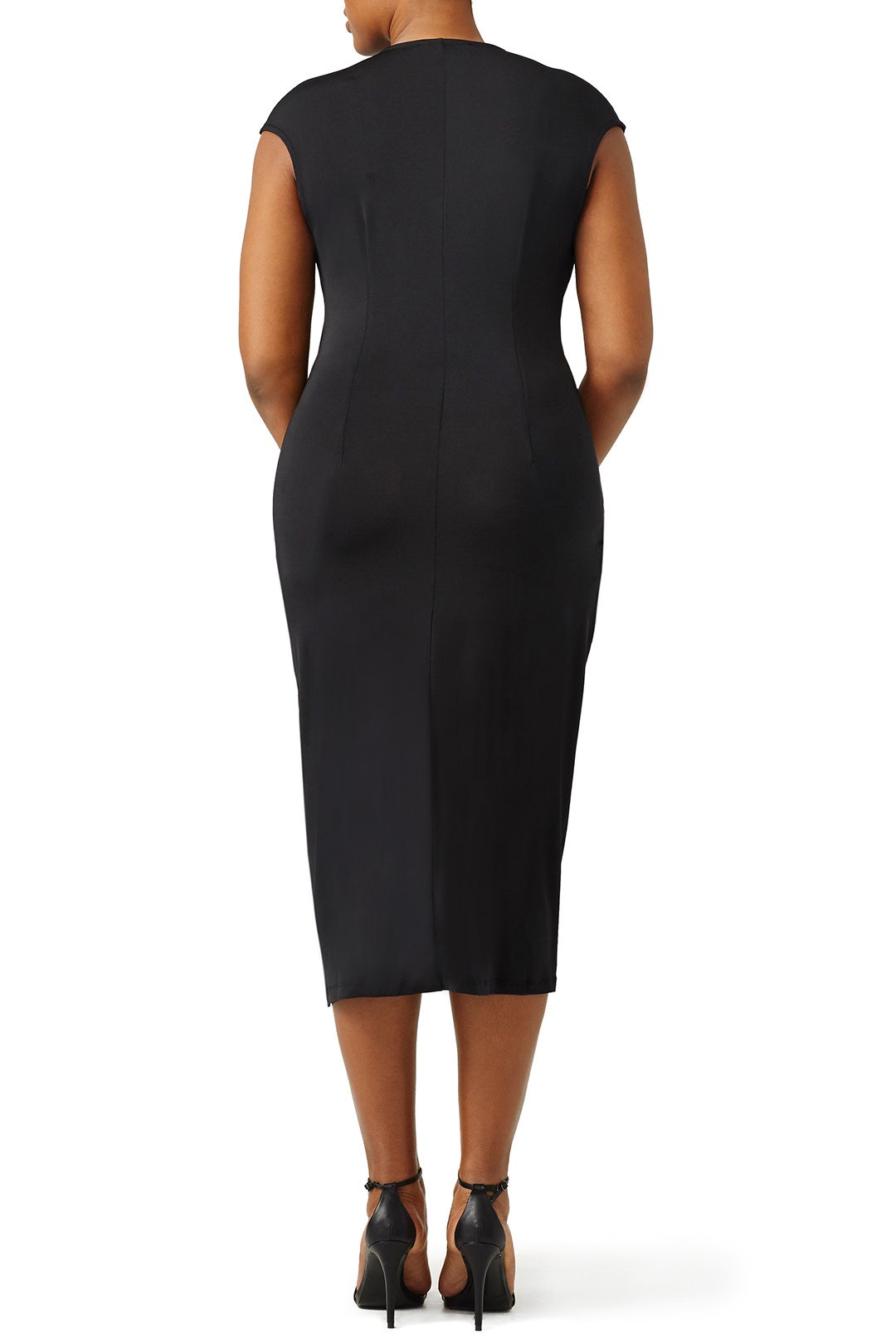 Black Ruched Wrap Dress by ELOQUII 1