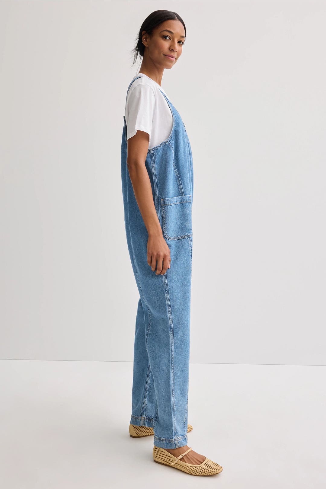 Nora Denim Jumpsuit by HATCH | Rent the Runway