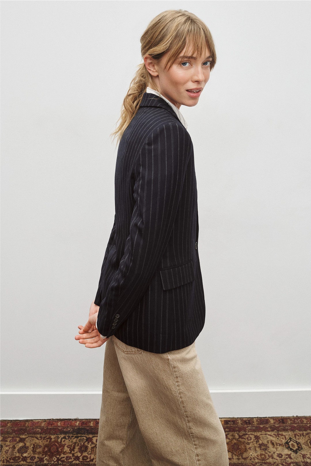 Pinstripe Structured Blazer by Lauren Ralph Lauren 1