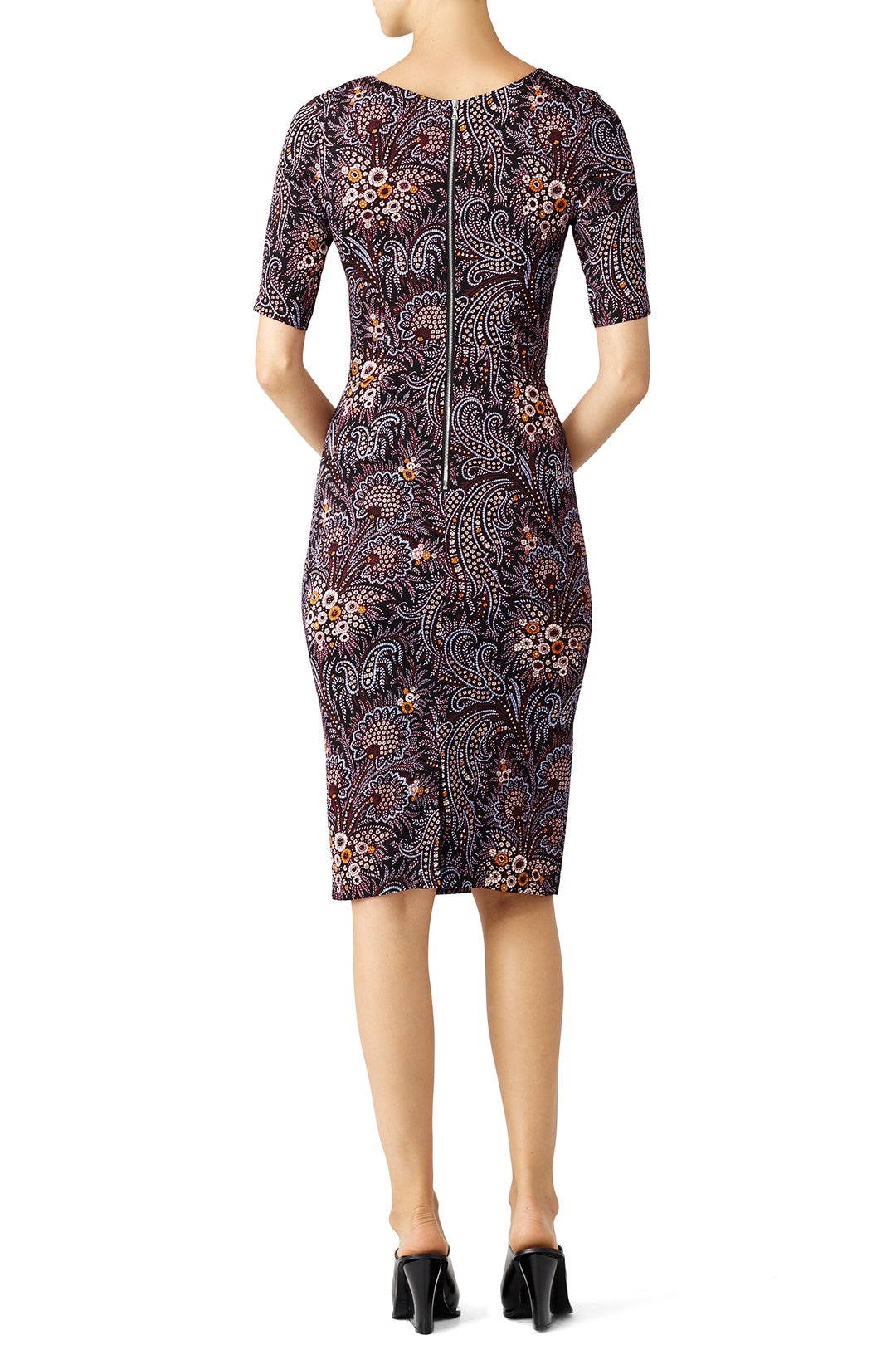 Paisley Wine Cut Out Dress by Suno 1