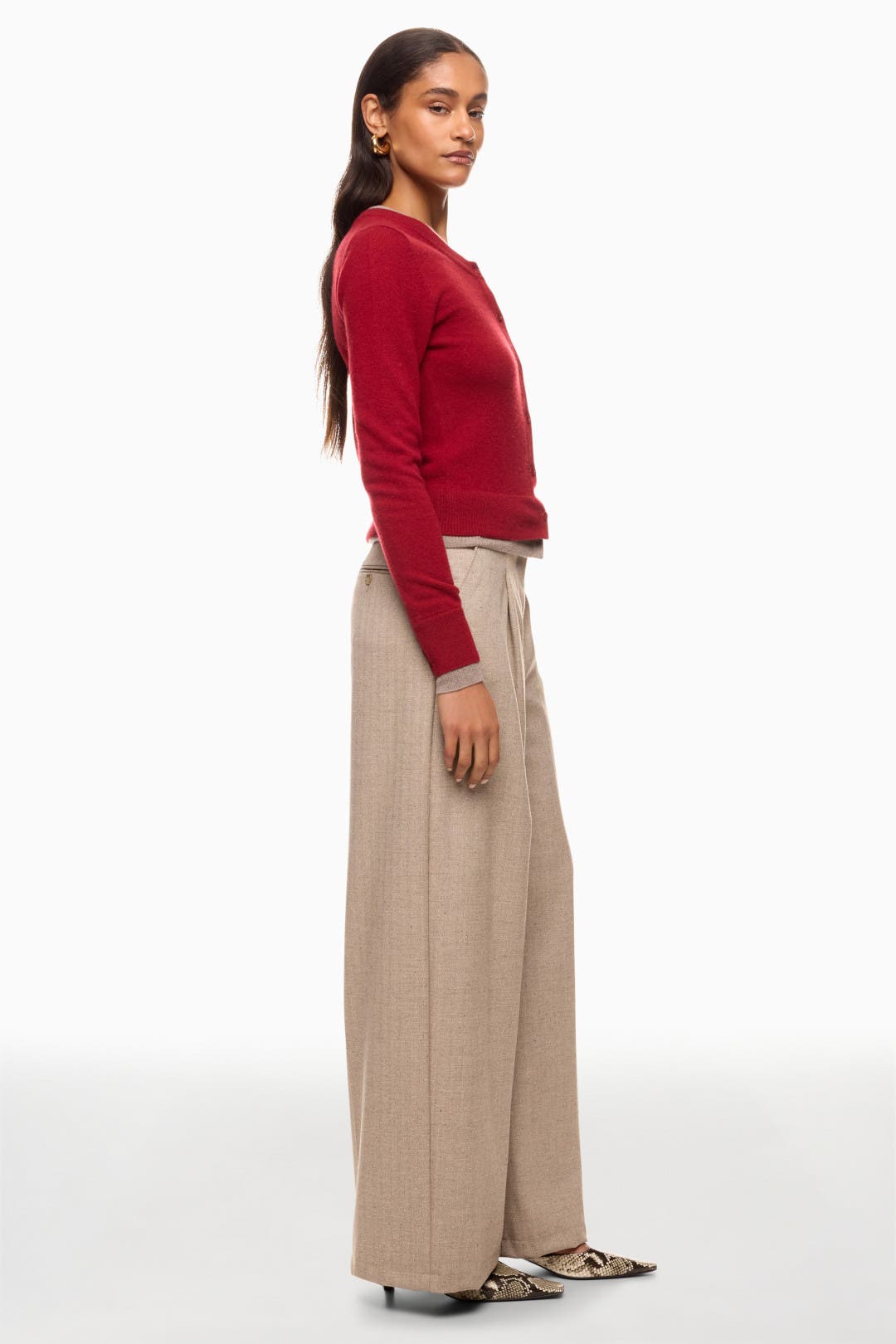 Red Cashmino Layered Cardigan by NAADAM | Rent the Runway