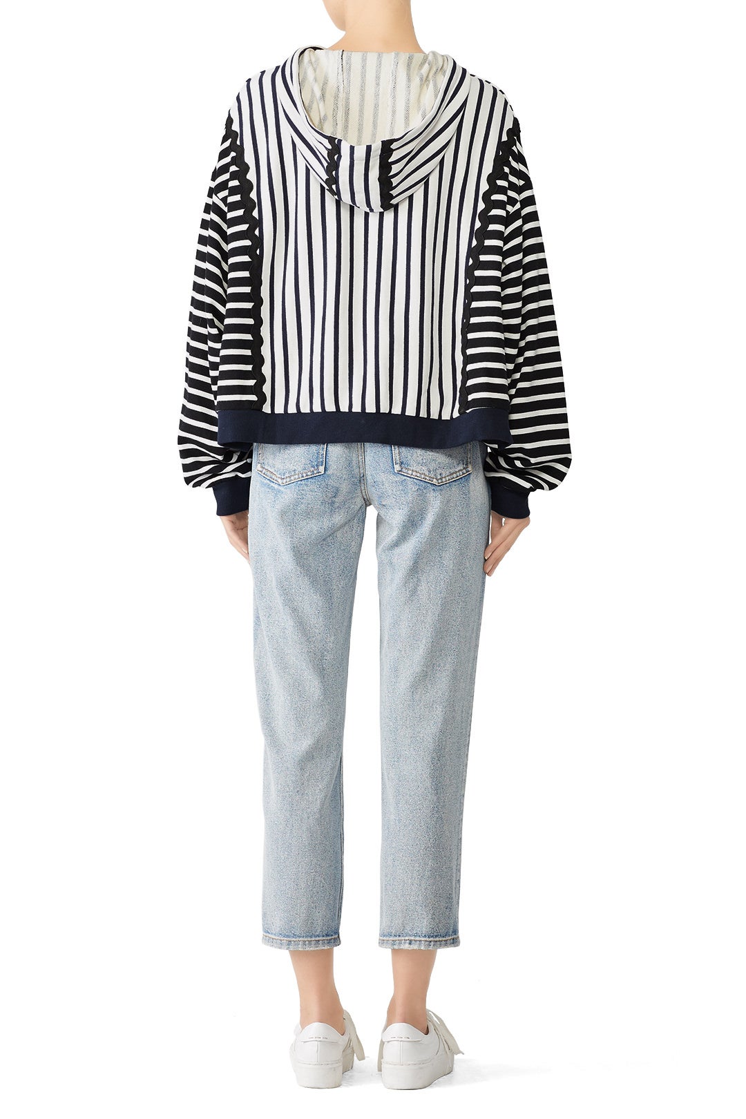 Zig Zag Stripe Hoodie by SIMKHAI 1