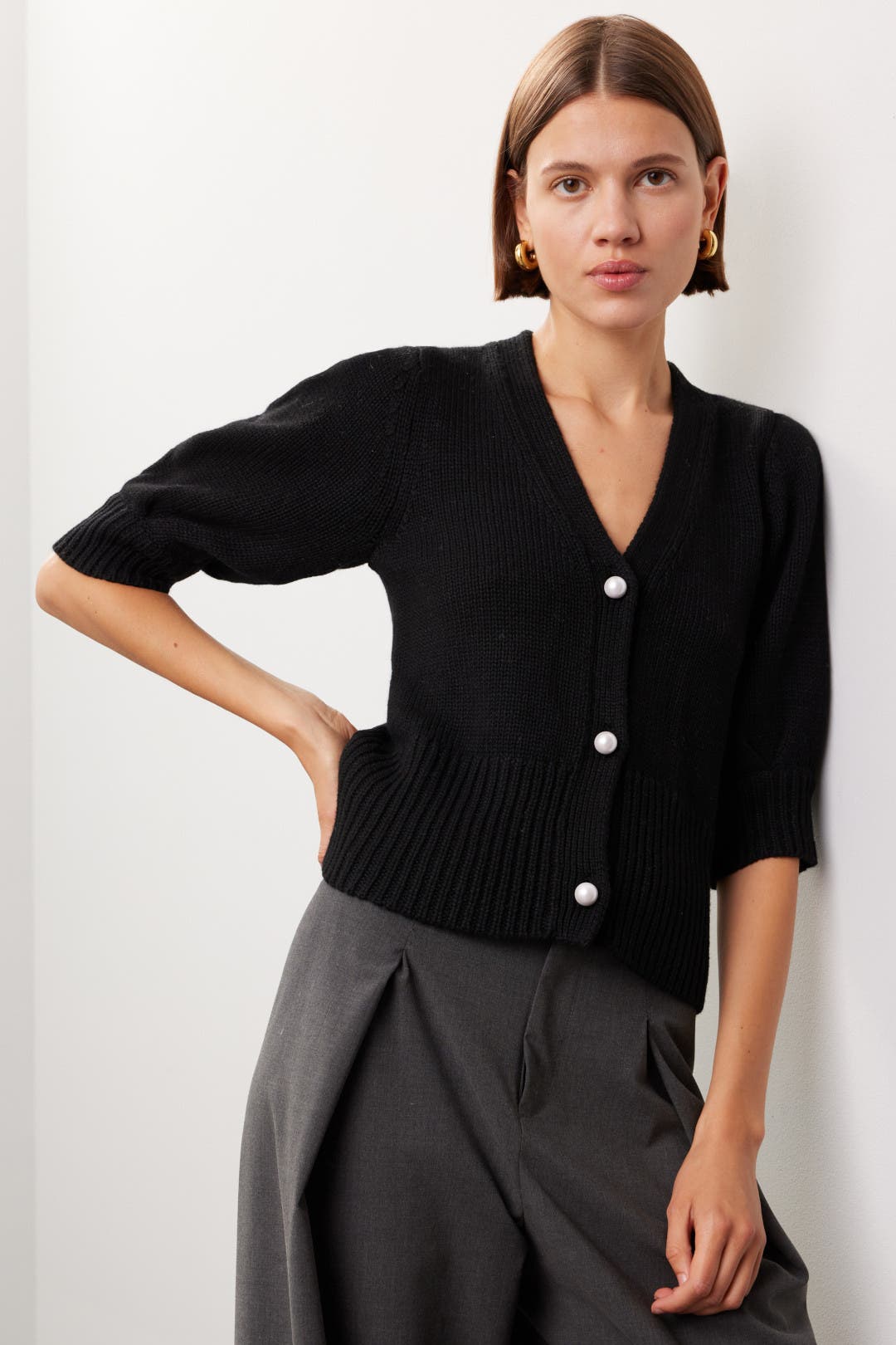 Short Puff Sleeve Cardigan by Adam Lippes x RTR | Rent the