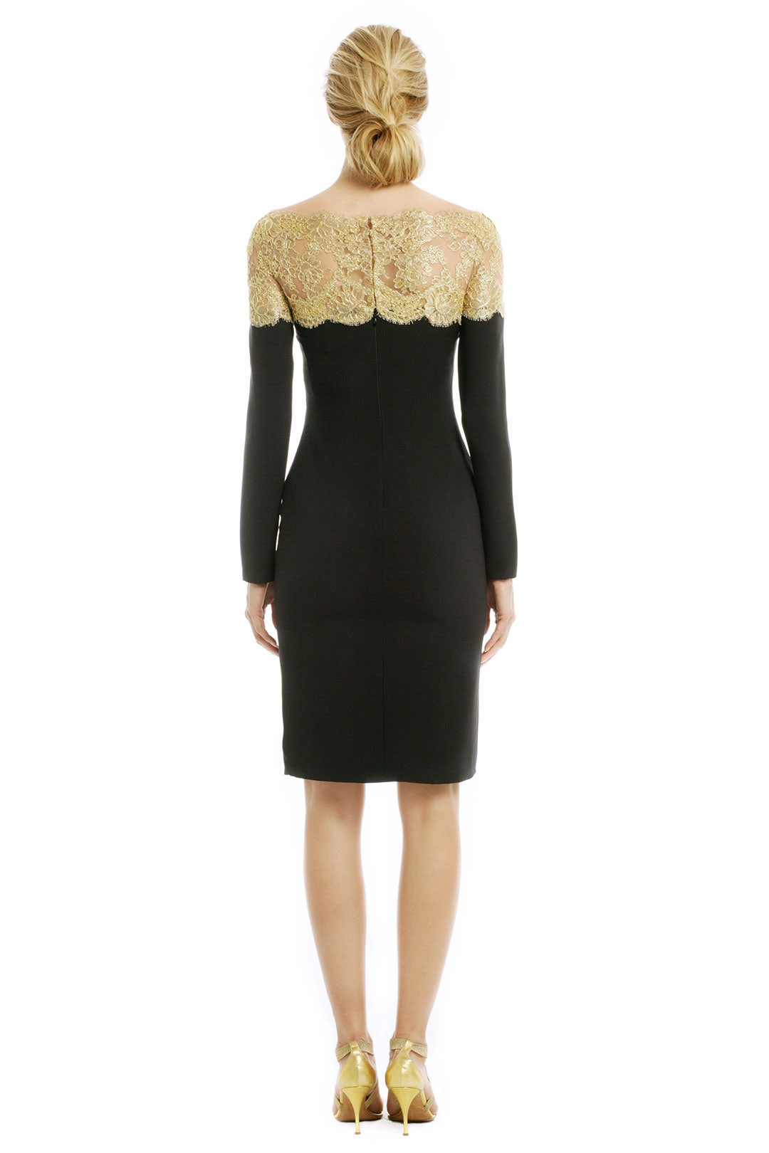 Golden Lace Locket Dress by Reem Acra 1