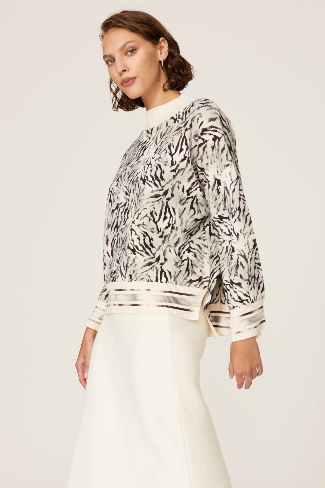 Printed Mock Neck Sweater by Victor Alfaro x RTR | Rent the Runway