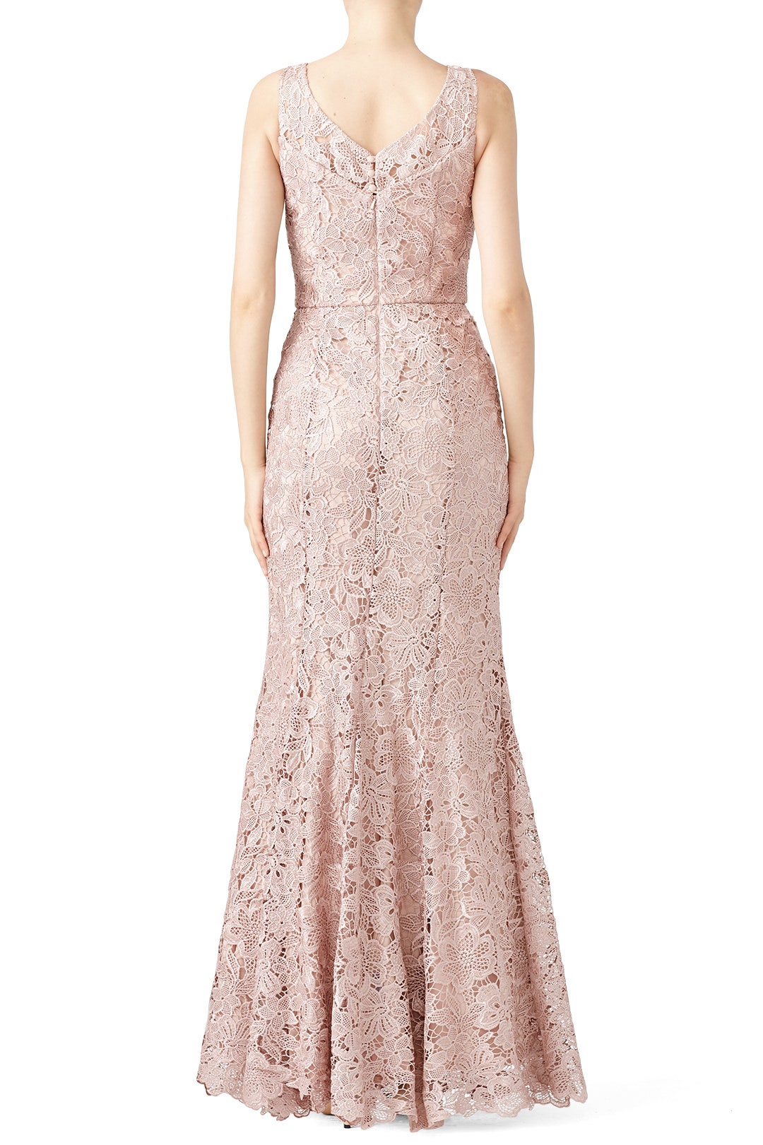 Blush Floral Lace Gown by JS Collection 1