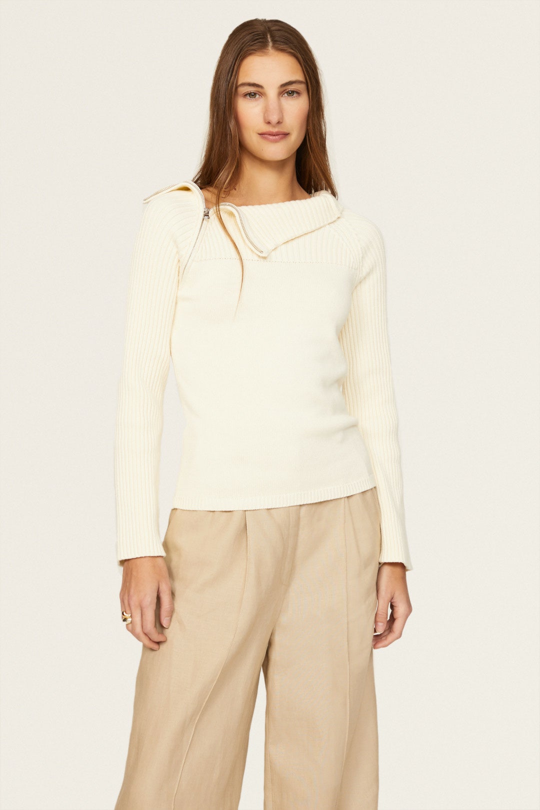 Cierra Zip Front Sweater by Modern Citizen 1