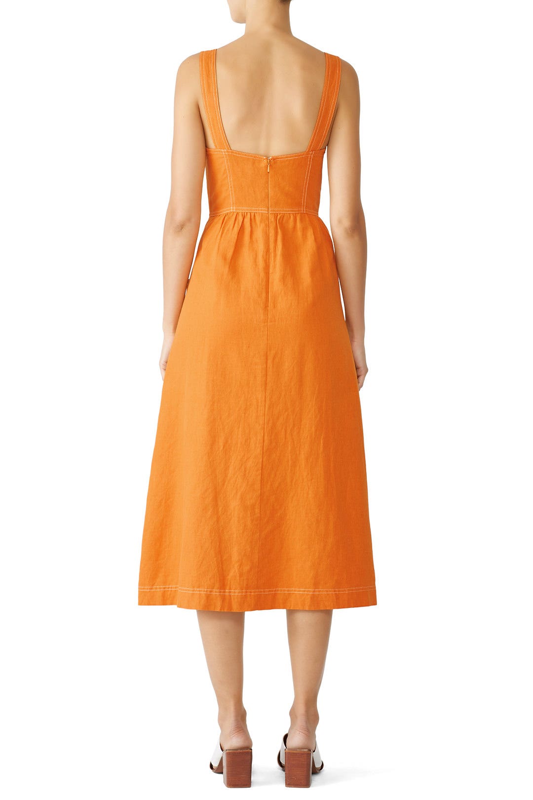 Orange Ablaze Midi Dress by La Maison Talulah 1