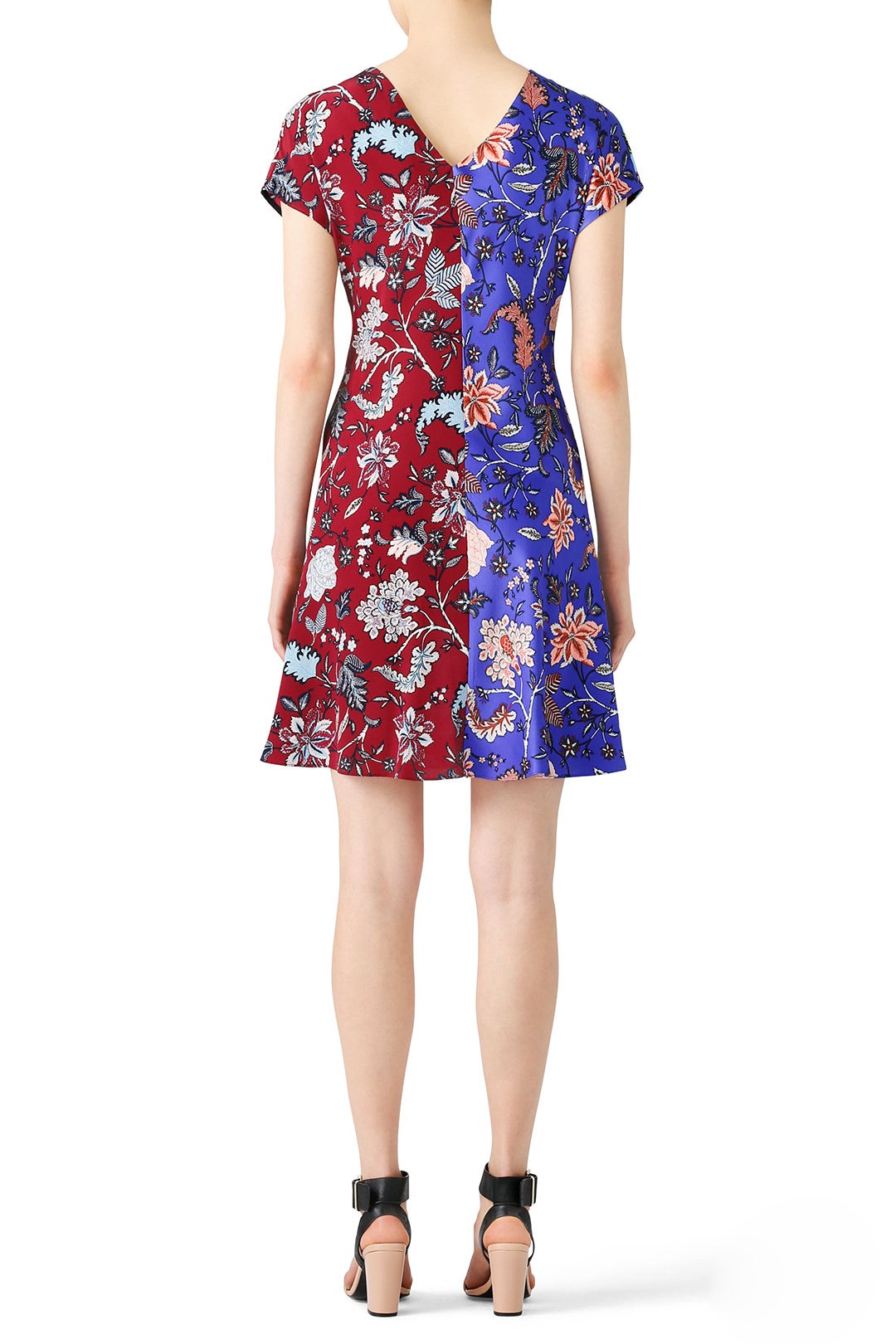 Multi Floral Faux Wrap Dress by Diane von Furstenberg 2