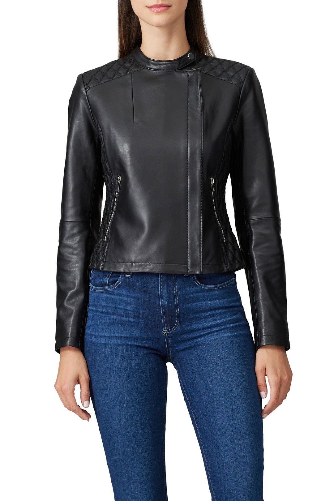 Quilted Leather Moto Jacket by Slate & Willow 1