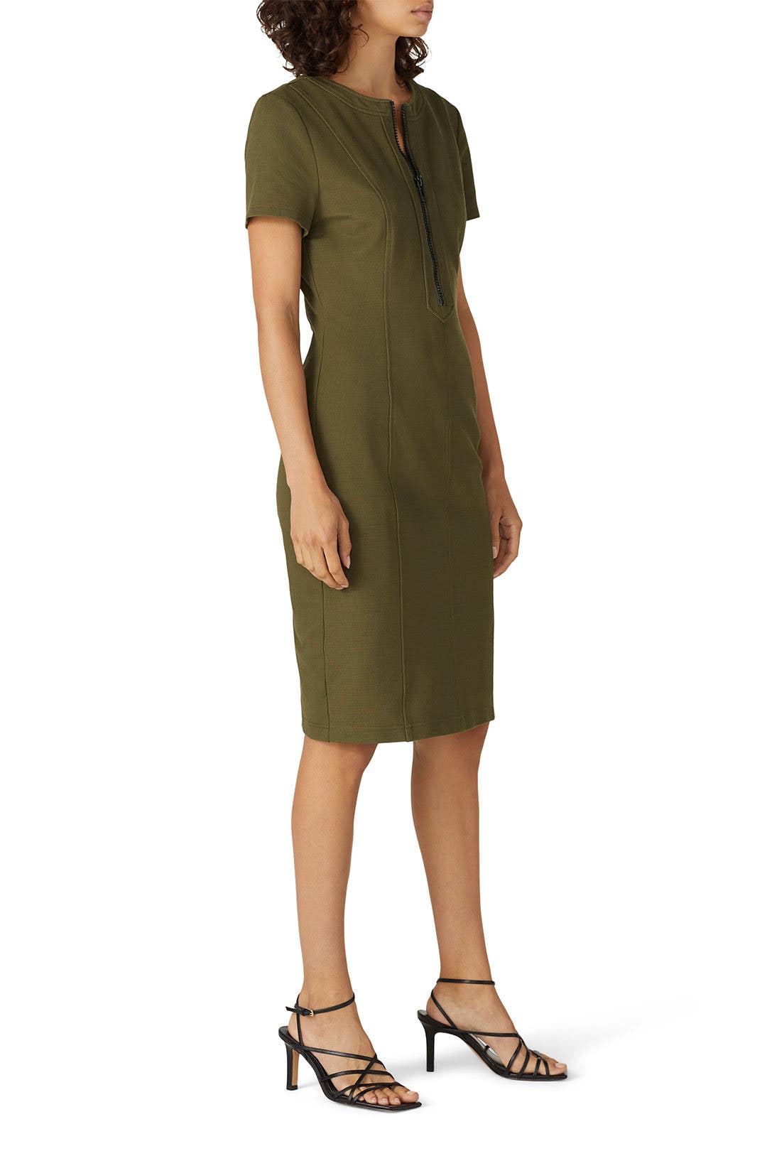 Olive Zip Front Dress by Toccin | Rent the Runway
