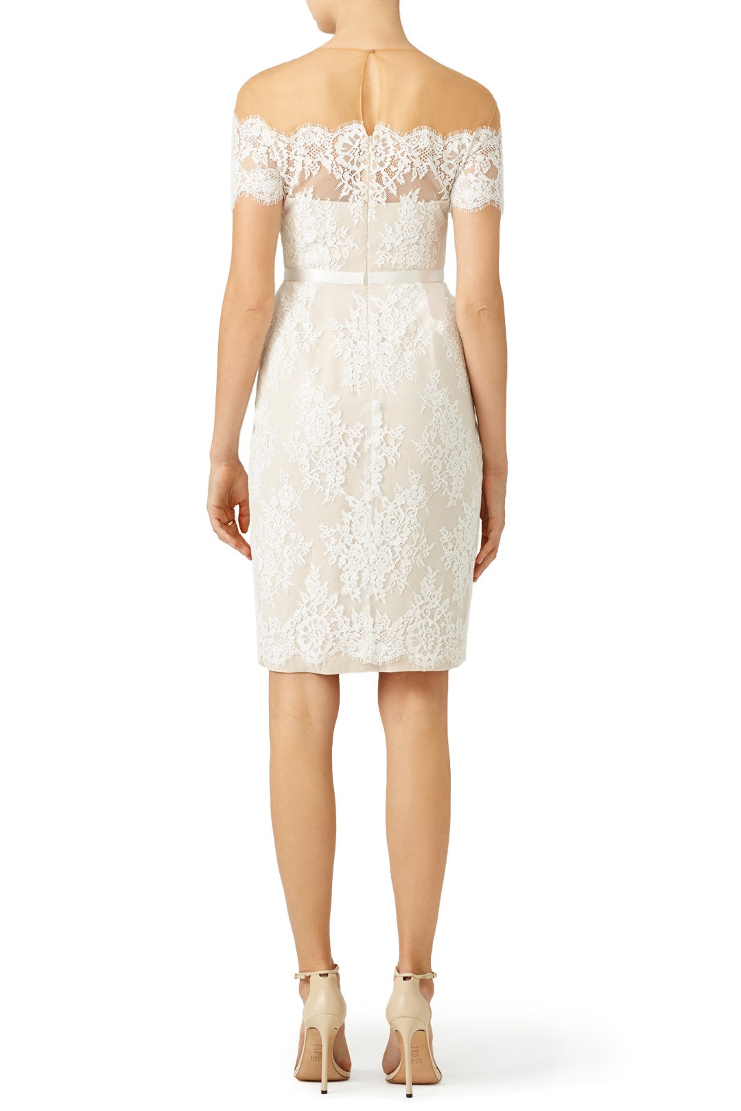 Ivory Lace Cocktail Sheath by Marchesa Notte 1