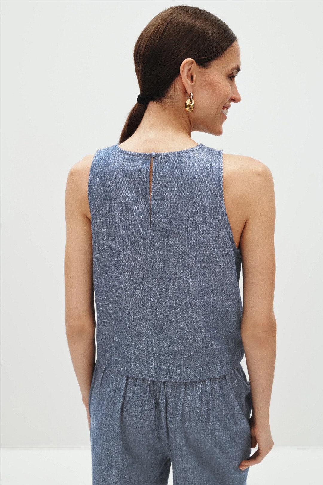 Chambray Mix Stevie Tank Top by NIC + ZOE 2