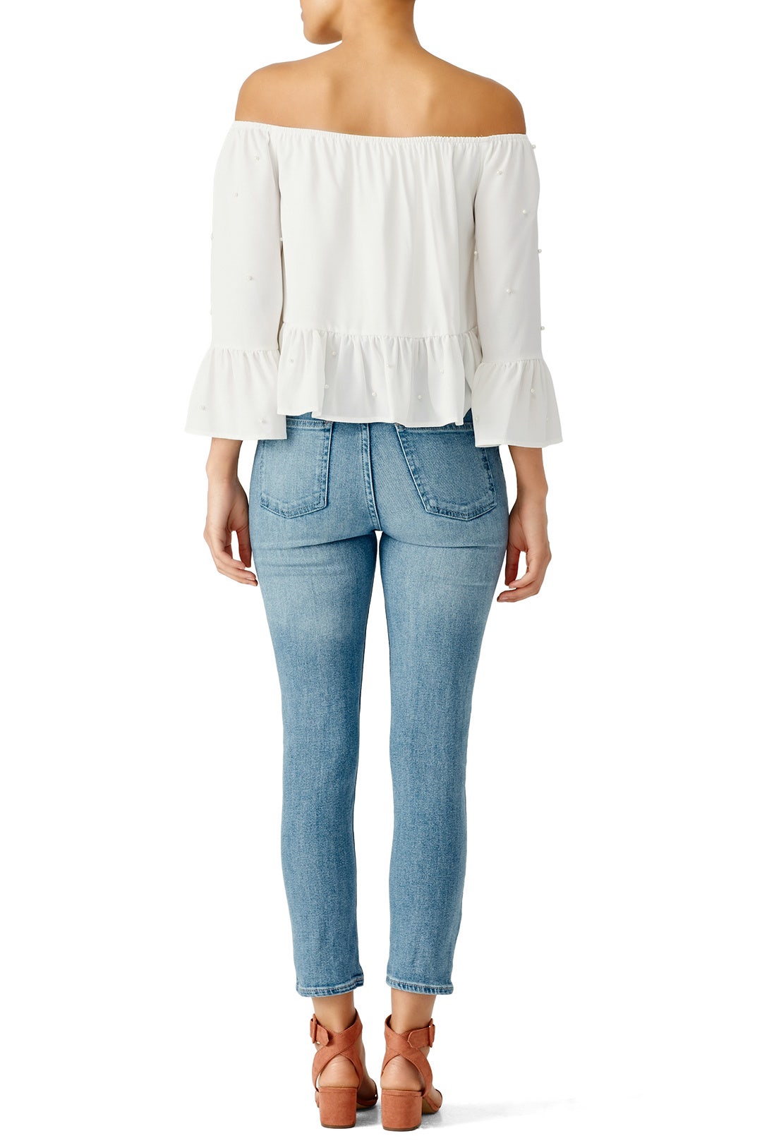 White Off Shoulder Top by English Factory 1