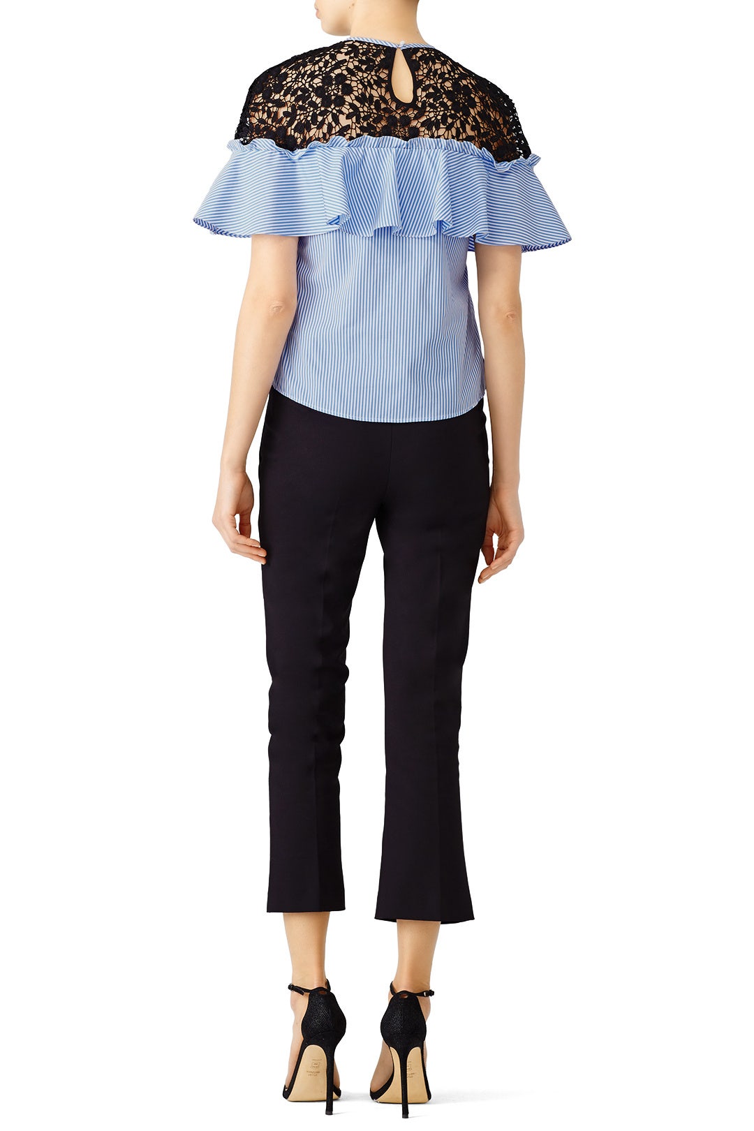 Blue Striped Poplin Top by Slate & Willow 1