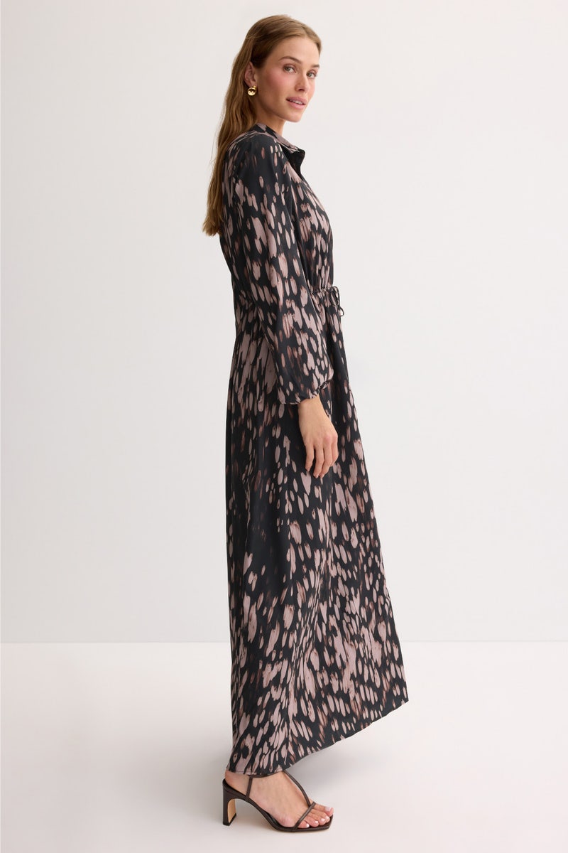 Watercolor Animal Print Shirt Dress by Hutch - Photo 1
